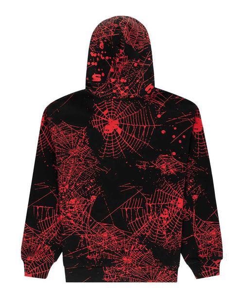 Sp5der AOP V2 Zip Up Hoodie Black